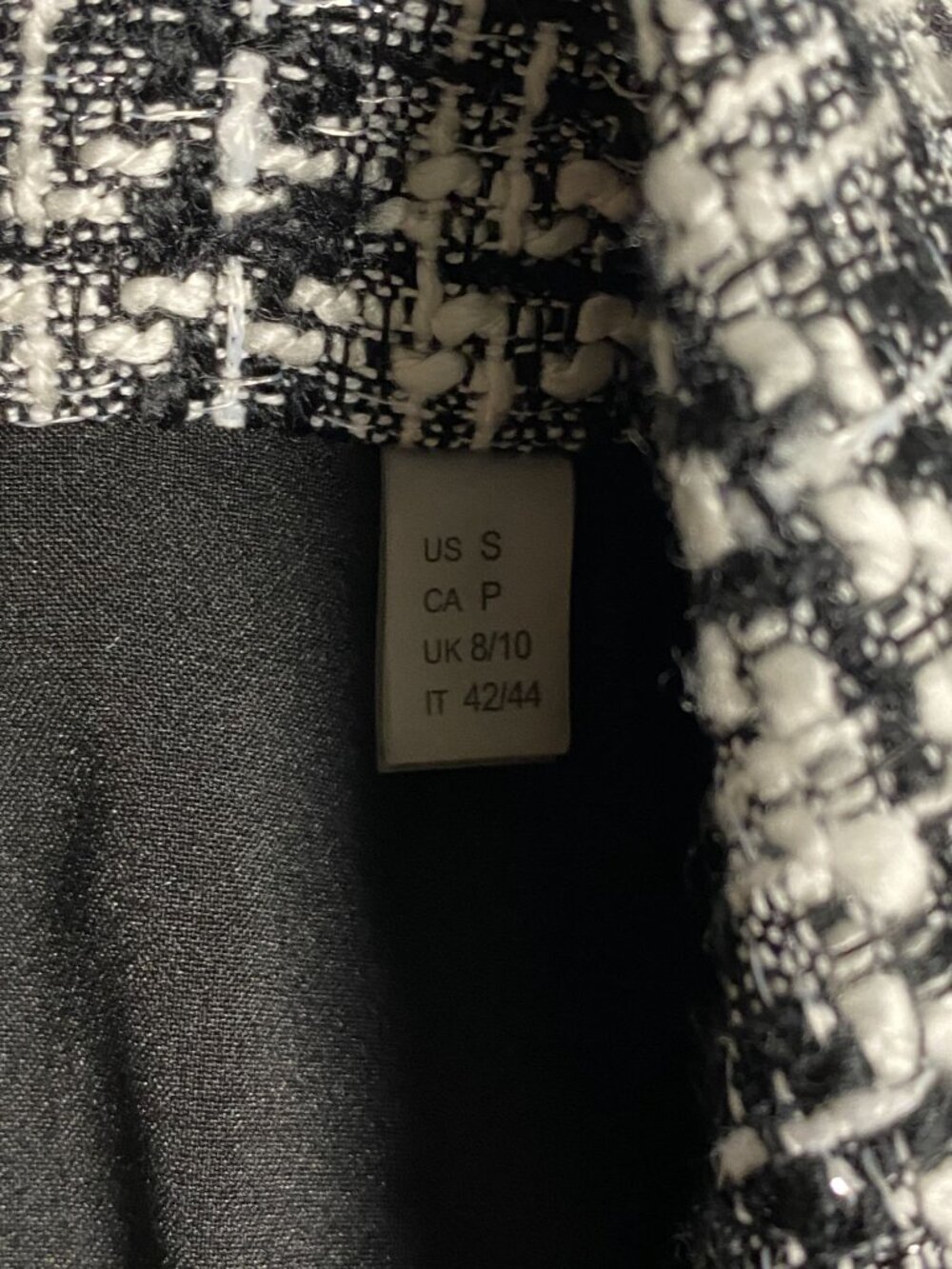 Elie Tahari Womens Tweed Double-Breasted Blazer Black White S Classic Fit - Picture 5 of 9
